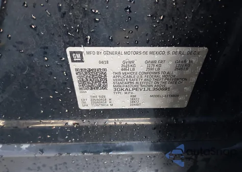 2018 GMC Terrain Slt из США, поврежденный, VIN 3GKALPEV1JL350691